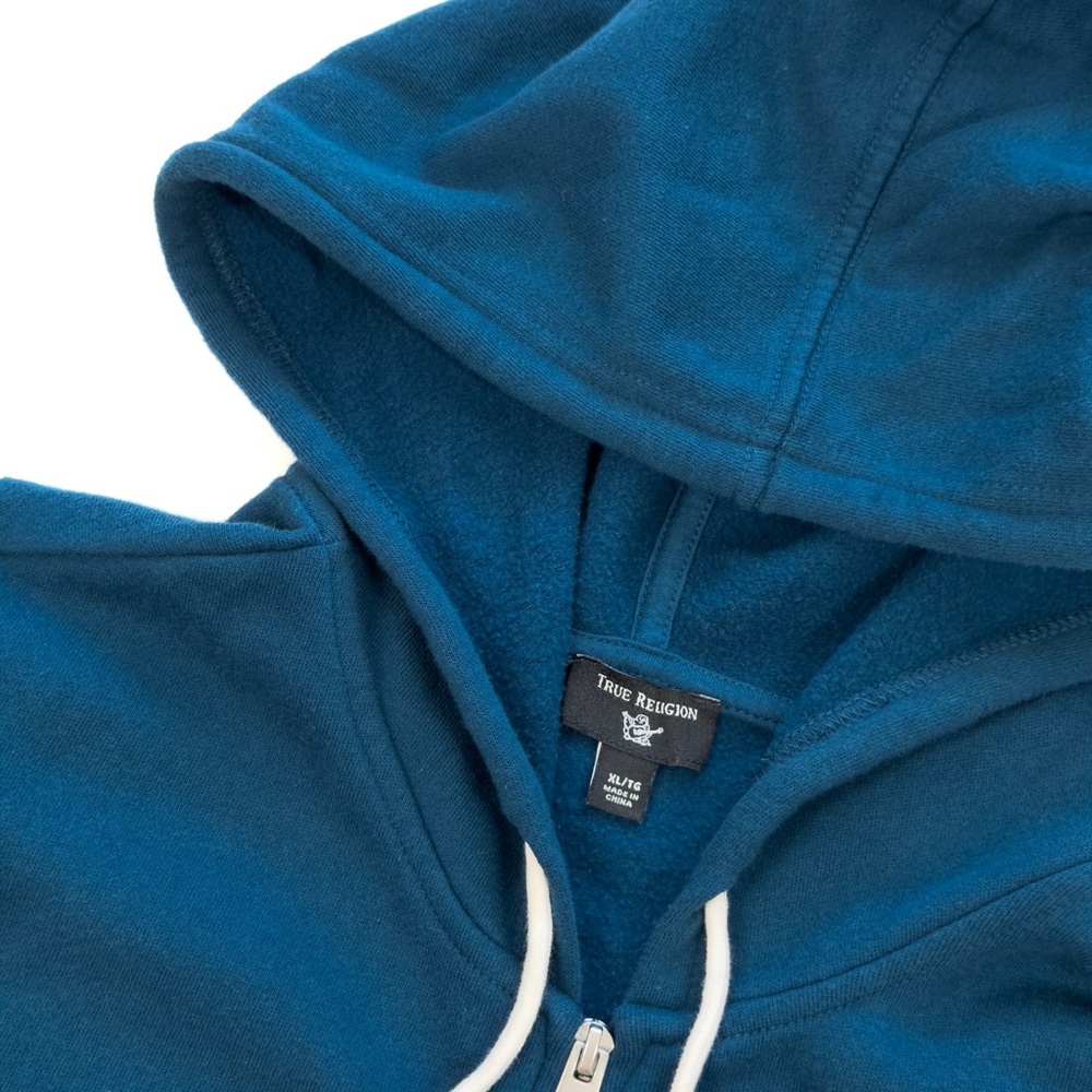 True Religion Women’s Hoodie & Joggers Set Fleece Zip-Up Size XL - Blue - Picture 4 of 10